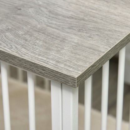 Pawhut Jaula Para Perros De Madera 86x60x70 Cm Con Superficie De Mesa Puerta_4