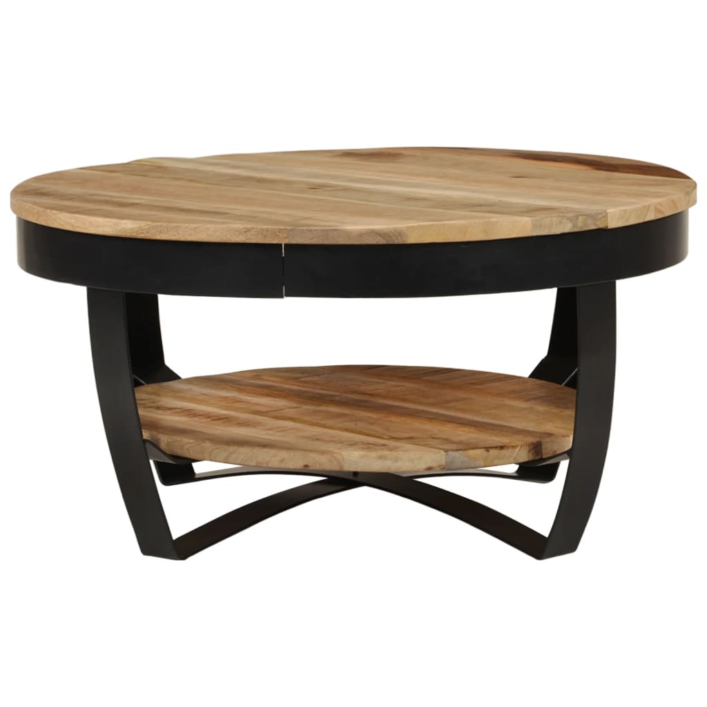 Mesa De Centro De Madera De Mango Rugosa 65x32 Cm_1
