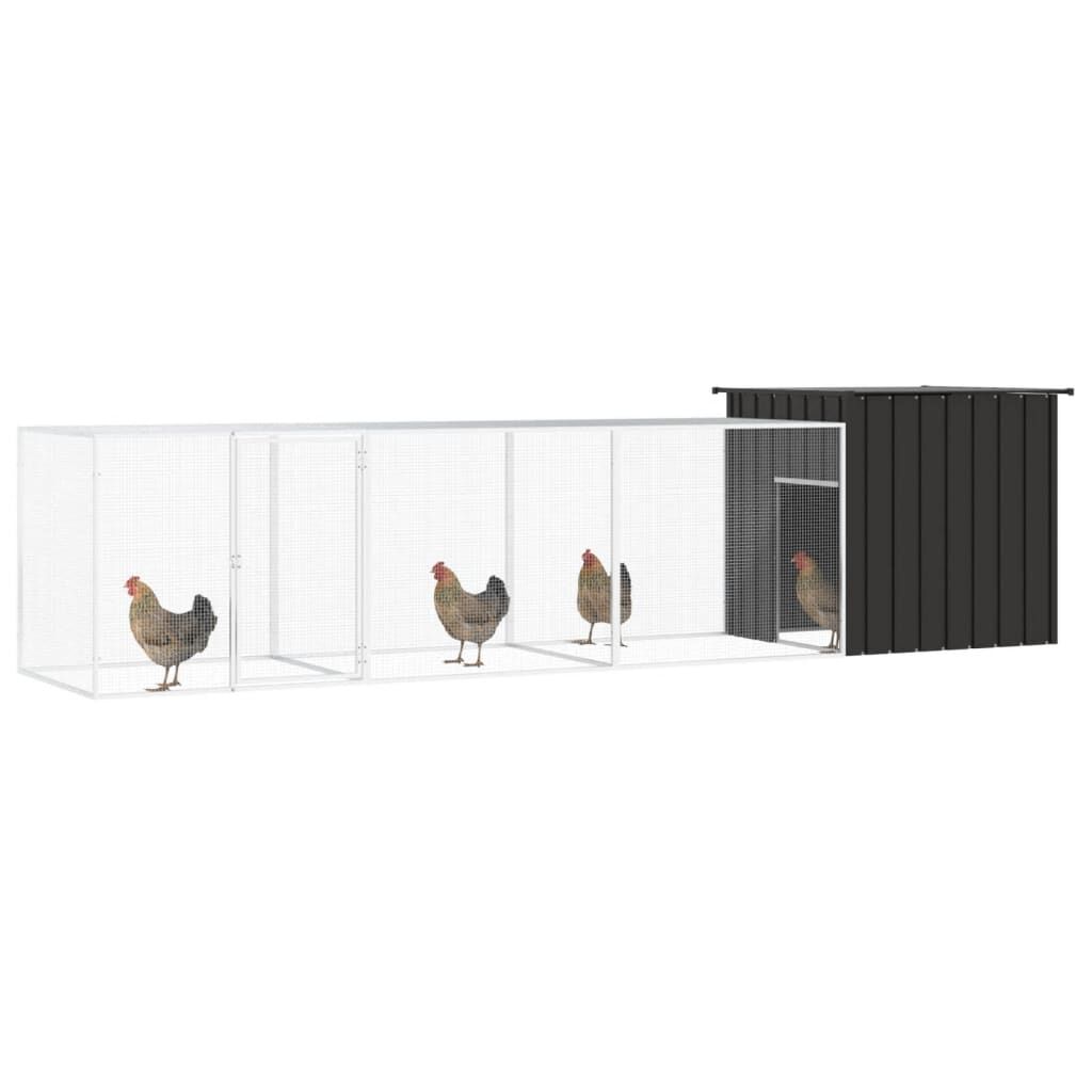 Vidaxl Jaula De Gallinas Acero Galvanizado Antracita 400x91x100 Cm_1