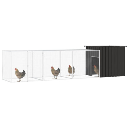Vidaxl Jaula De Gallinas Acero Galvanizado Antracita 400x91x100 Cm_1