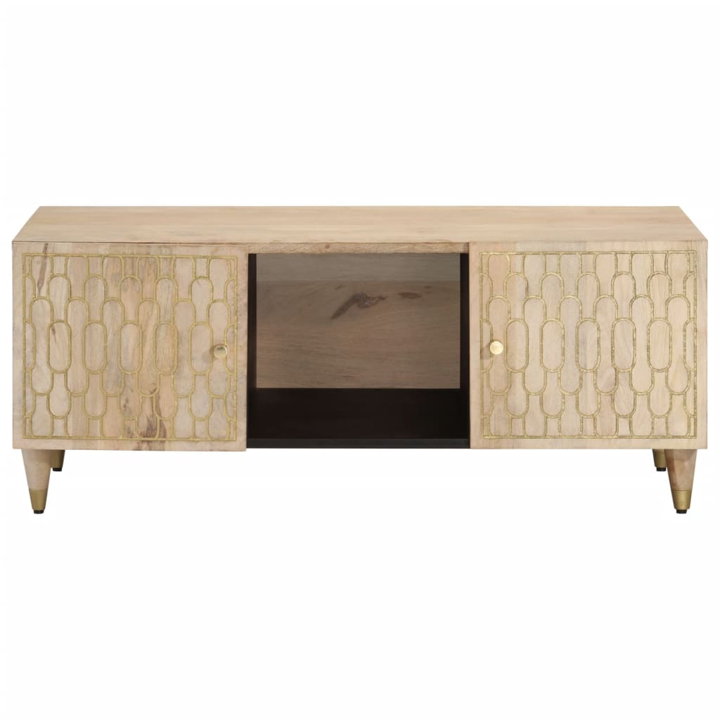 Mesa De Centro De Madera Maciza Mango 100x54x40 Cm_1