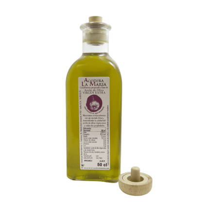 Aceite De Oliva Virgen Extra Macerado Al Ajo Morado 50 Cl Con Vertedor_1