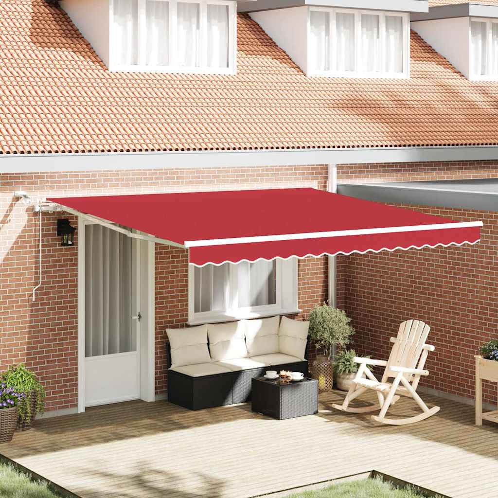 Toldo Retráctil Rojo 400 X 300 Cm Poliéster_1