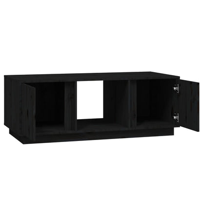 Mesa De Centro De Madera Maciza De Pino Negro 110x50x40 Cm_4