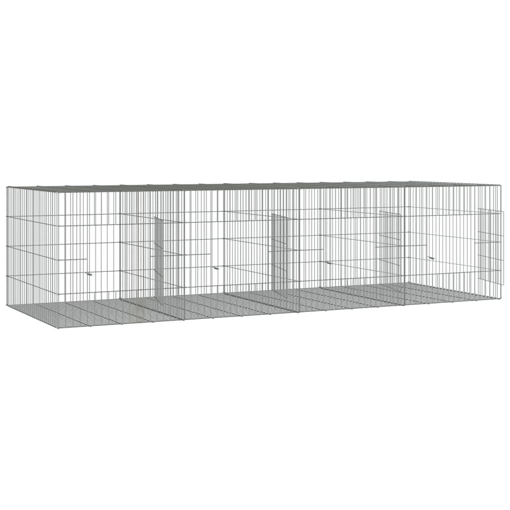 Vidaxl Jaula Para Conejos 4 Paneles Hierro Galvanizado 217x79x54 Cm_3