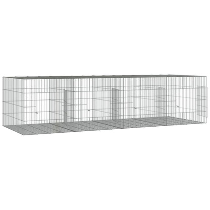 Vidaxl Jaula Para Conejos 4 Paneles Hierro Galvanizado 217x79x54 Cm_3