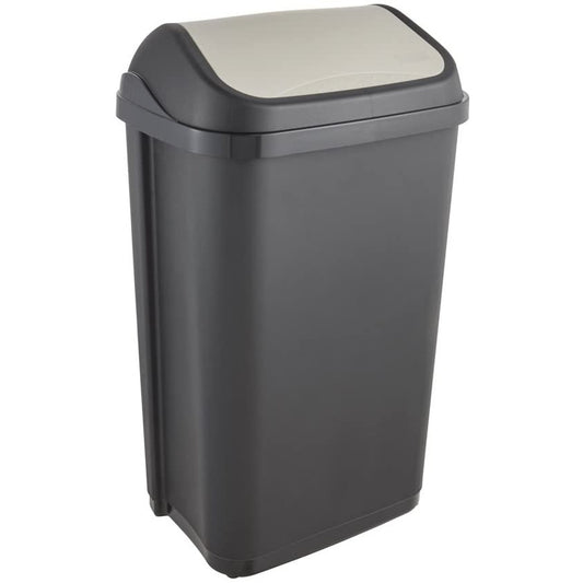 Cubo De Basura Con Tapa Basculante, 50 L, Swantje, Gris Grafito_0
