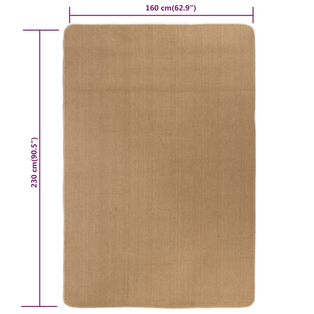 Alfombra De Yute Con Reverso De Latex Color Natural 160x230 Cm / Vetonek_2