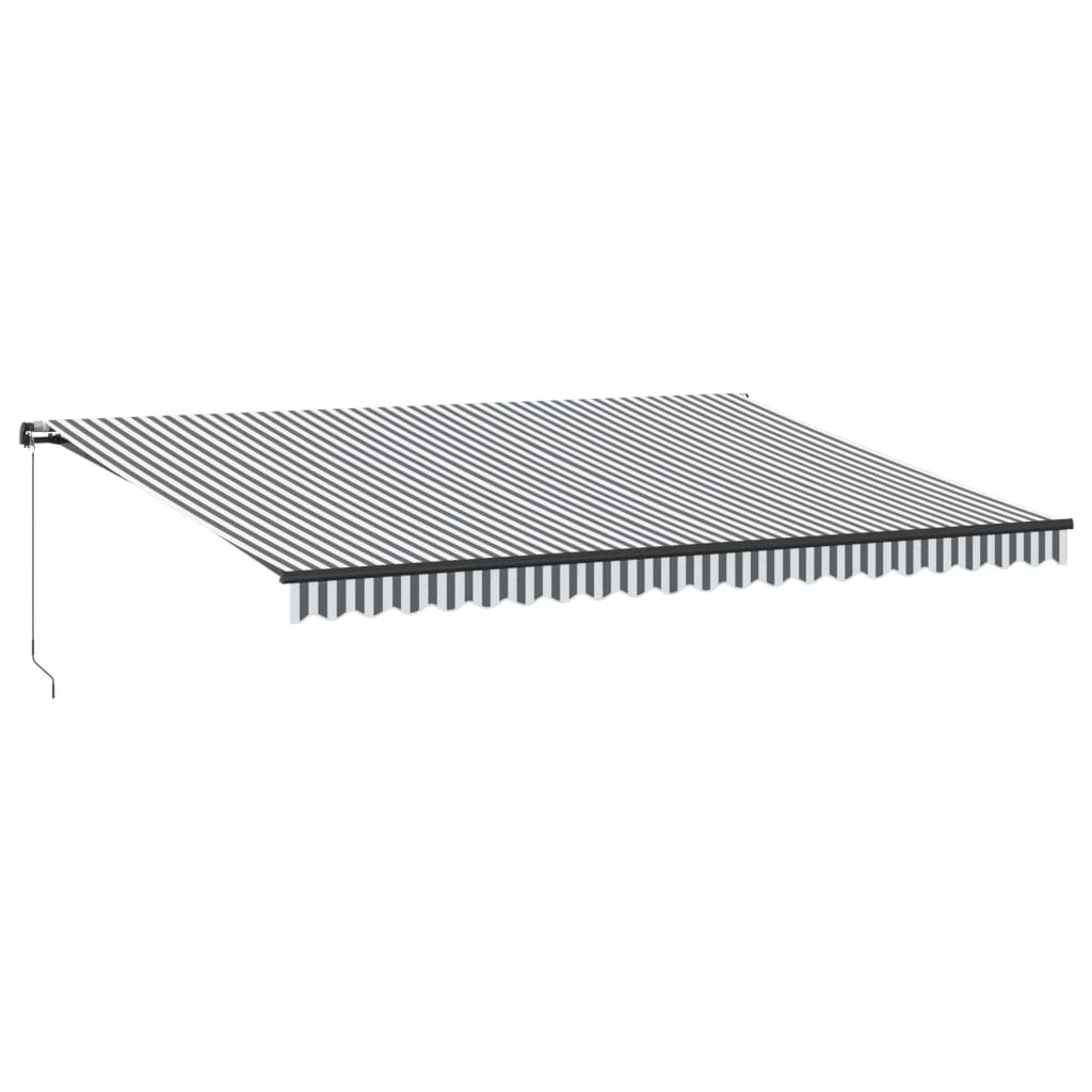 Toldo Retráctil Manual Gris Antracita Y Blanco 500x350 Cm_0