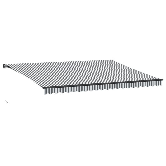 Toldo Retráctil Manual Gris Antracita Y Blanco 500x350 Cm_0