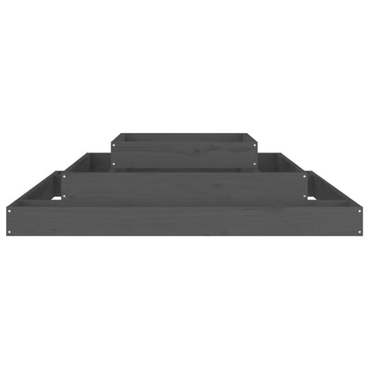 Jardinera De Madera Maciza De Pino Gris 110x110x27 Cm_4