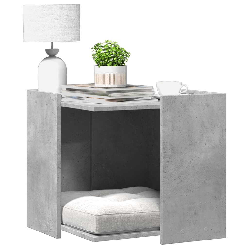 Vidaxl Mueble Arenero De Gatos Madera Gris Hormigón 53x53x51 Cm_1