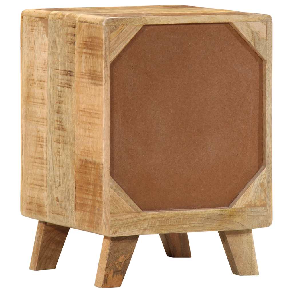 Mesita De Noche De Madera Maciza De Mango Rugosa 37x32x50 Cm_2