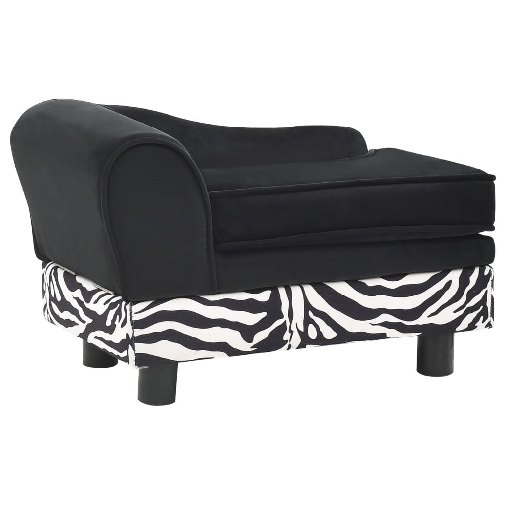 Vidaxl Sofá Para Perros Felpa Negro 57x34x36 Cm_0