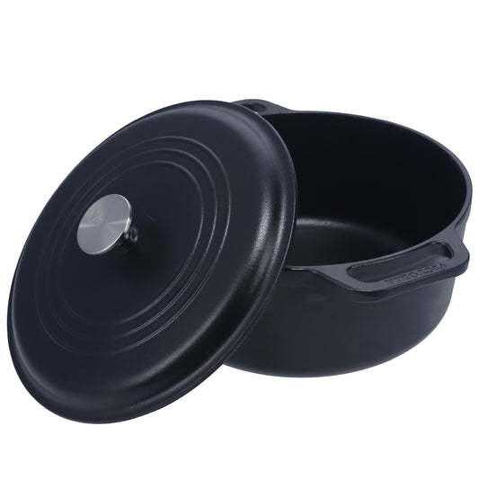 Victoria Horno Holandés Olla Inducción Hierro Fundido Curado 29cm, Cocotte 6,6l, Sin Ptfe Ni Pfoa, 35709, Negro_0
