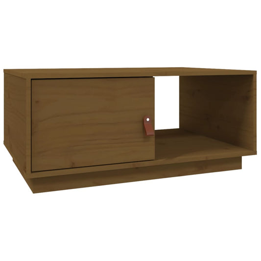 Mesa De Centro Madera Maciza De Pino Marrón Miel 80x50x35,5 Cm_0