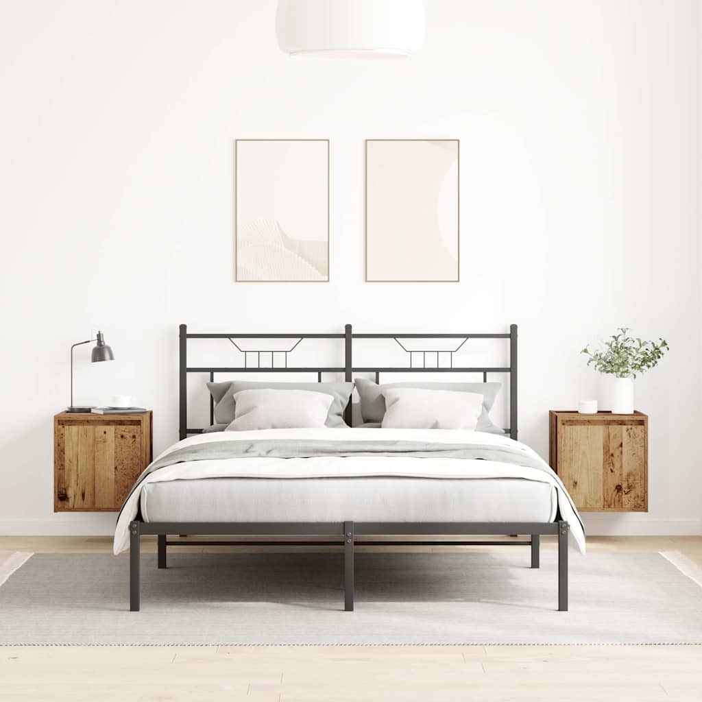 Mesillas De Noche De Pared 2 Uds Madera Vieja 38x34x40 Cm_1