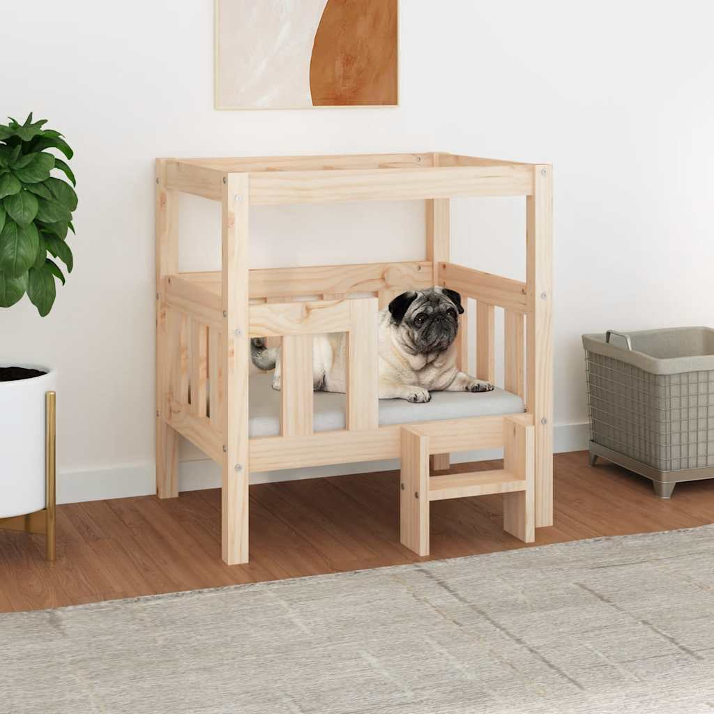 Vidaxl Cama Para Perros Madera Maciza De Pino 65,5x50,5x70 Cm_1