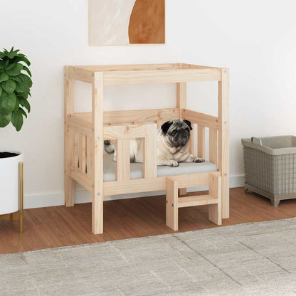Vidaxl Cama Para Perros Madera Maciza De Pino 65,5x50,5x70 Cm_1