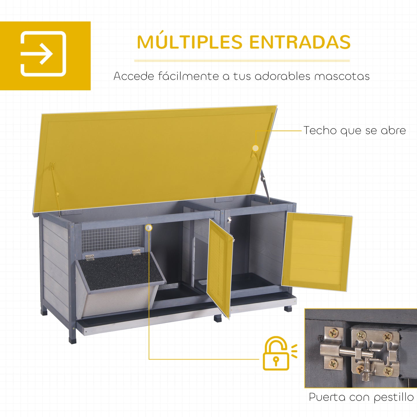 Pawhut Conejera De Madera_4