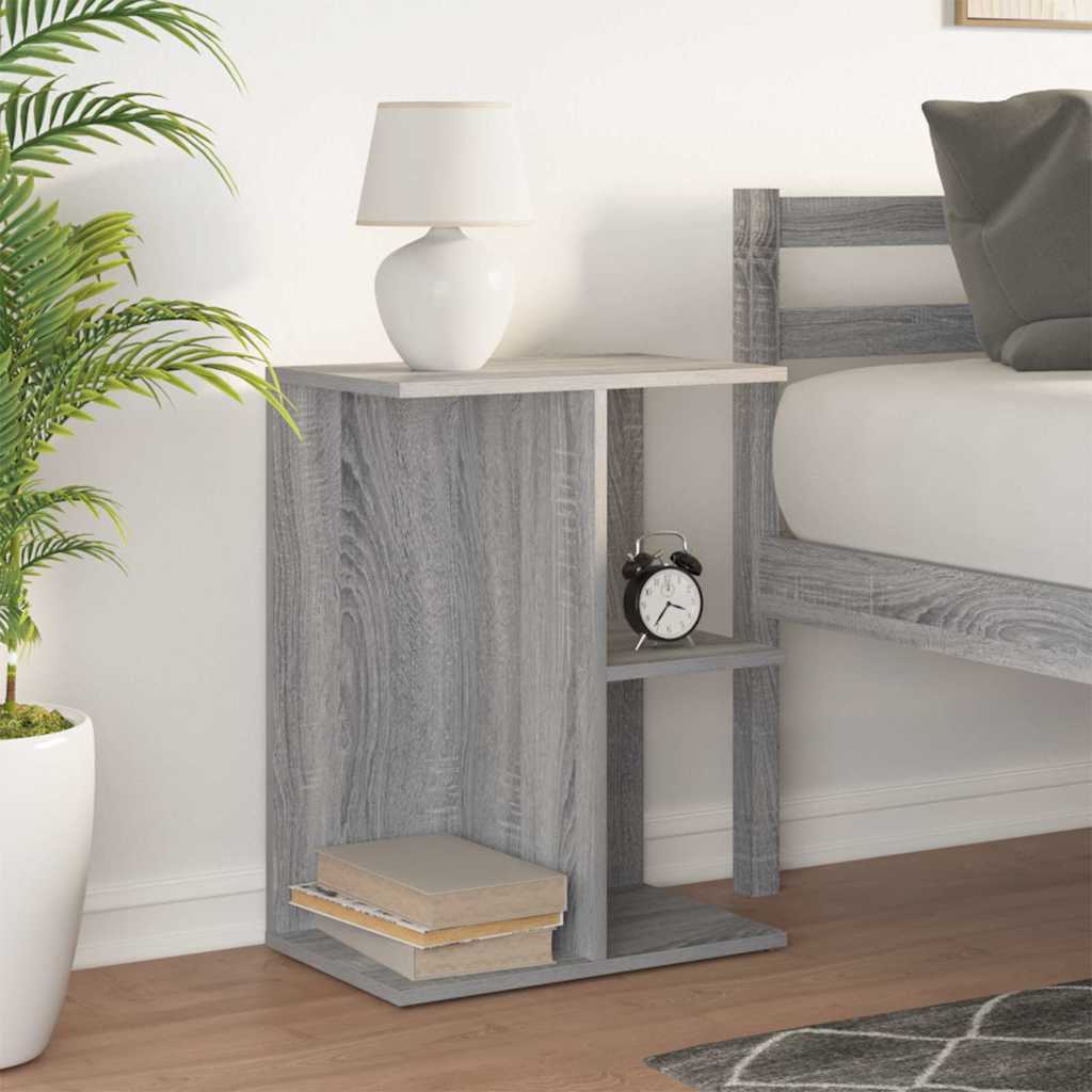 Mesita De Noche Madera De Ingeniería Gris Sonoma 46,5x29x61 Cm_1