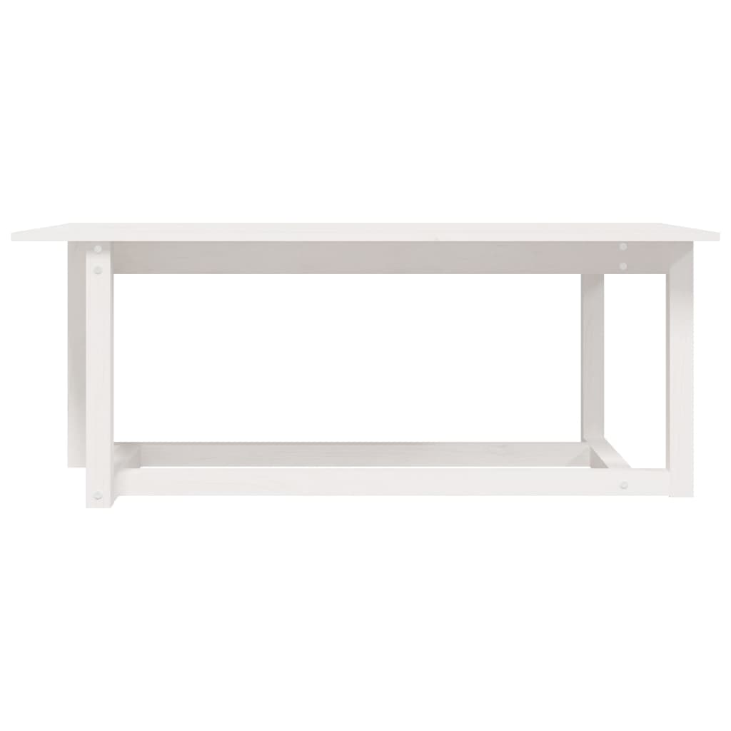 Mesa De Centro De Madera Maciza De Pino Blanco 110x55x45 Cm_1