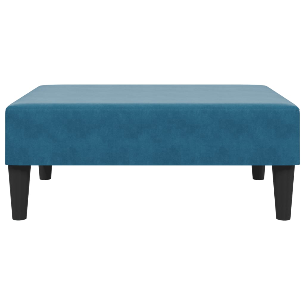 Sofá Cama De 2 Plazas Con Taburete Terciopelo Azul / Vetonek_5