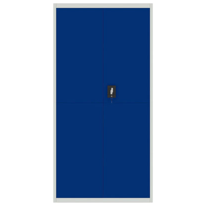 Armario Archivador De Acero Gris Claro Y Azul 90x40x180 Cm_2