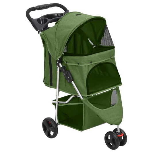 Vidaxl Cochecito Para Perros Plegable Tela Oxford Verde 80x46x98 Cm_0