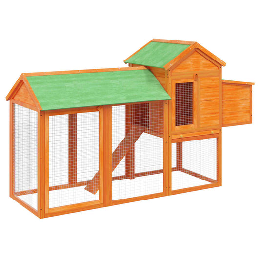 Vidaxl Gallinero Madera Maciza De Pino Marrón 193x65x117 Cm_0