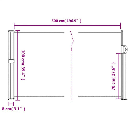Vidaxl Toldo Lateral Retráctil Negro 100x500 Cm_2