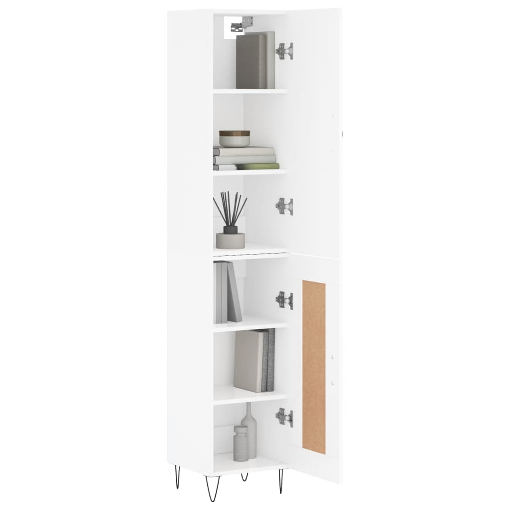 Aparador Alto Madera Contrachapada Blanco 34,5x34x180 Cm_2