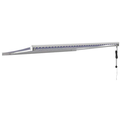Toldo Retráctil Aluminio Y Tela Azul Y Blanco 4x3 M_3