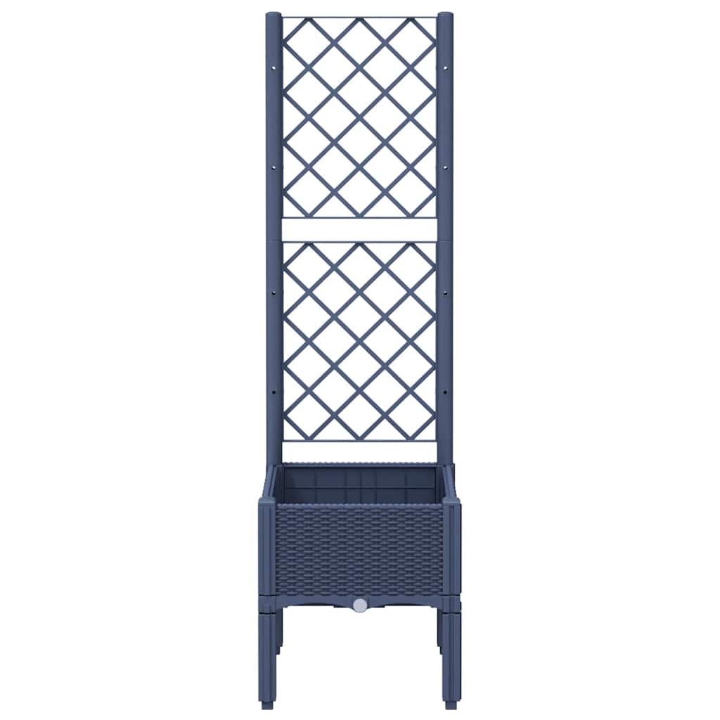 Jardinera Con Enrejado Pp Azul Gris 40x40x142 Cm_2