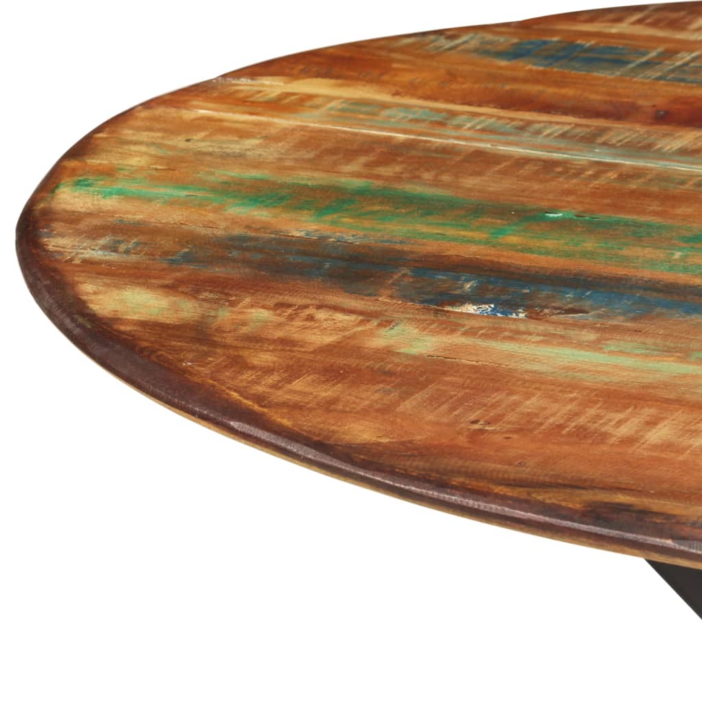 Mesa De Comedor Madera Maciza Reciclada Y Acero 110x78 Cm_1