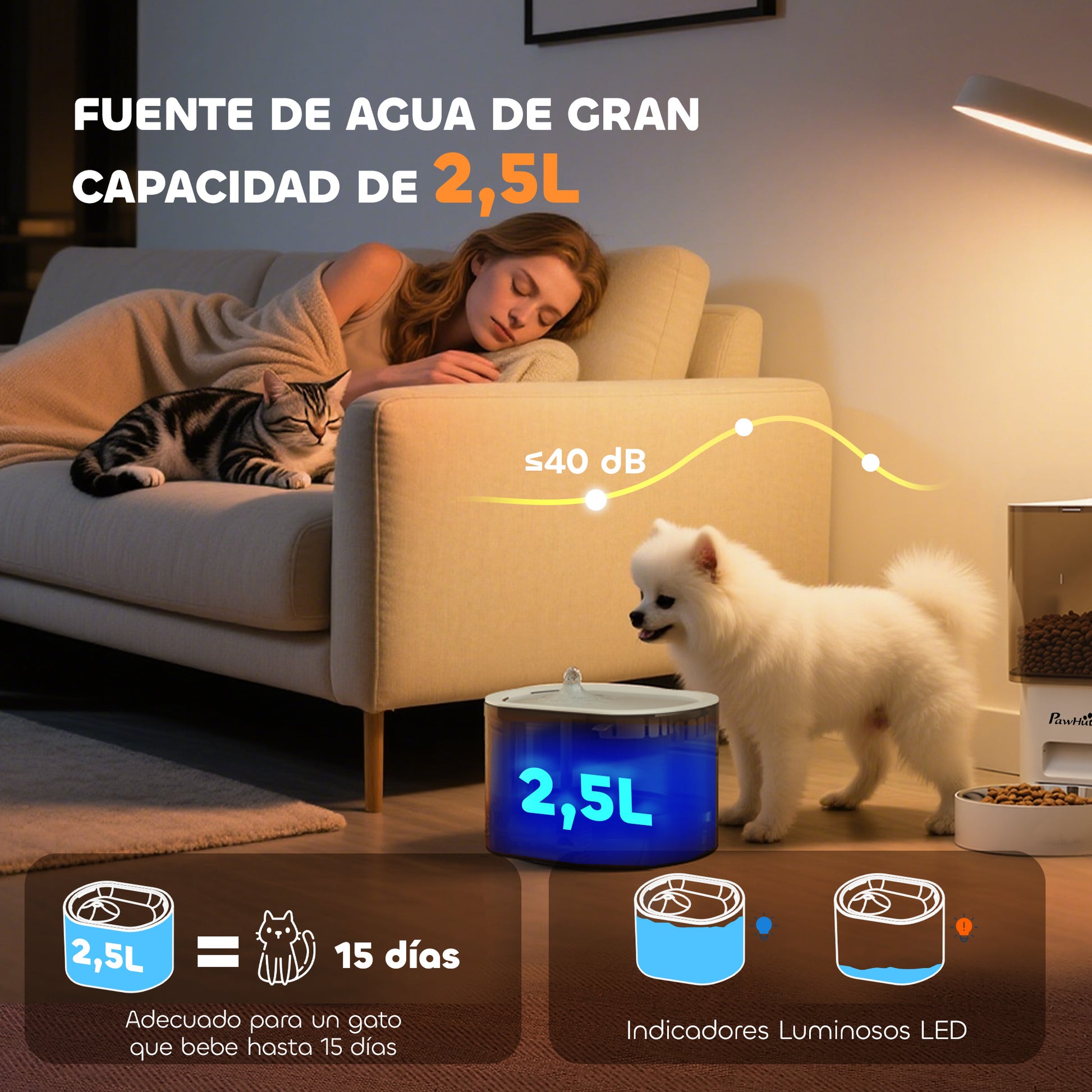 Pawhut Comedero Gato Automático De 3l Con Control De App 1-10 Comidas Al Día_4