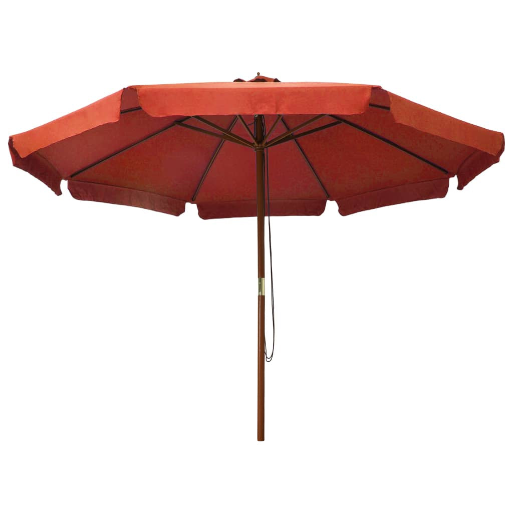 Vidaxl Sombrilla De Jardín Con Palo De Madera Terracota 330 Cm_1