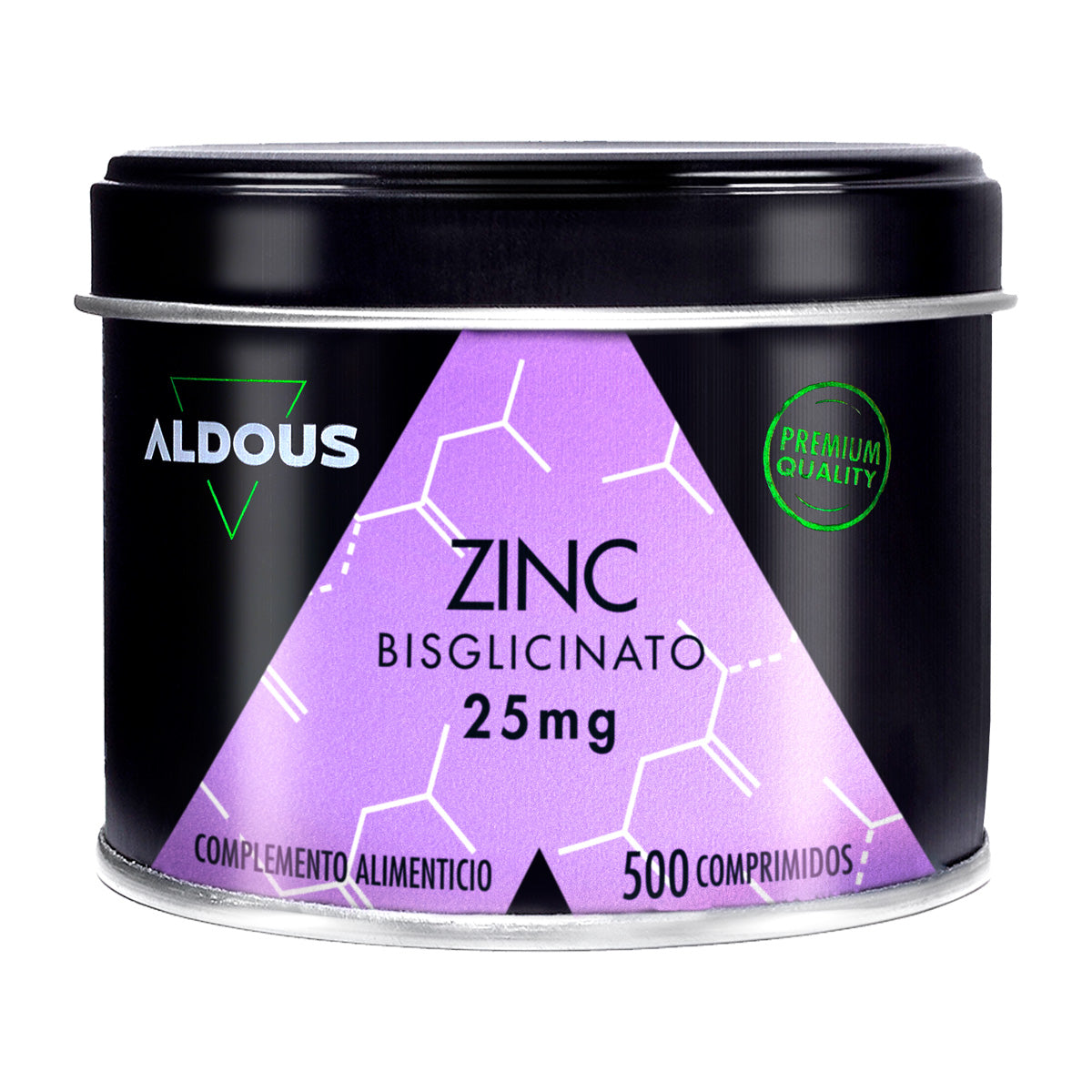 Bisglicinato de Zinc 25 mg, Aldous, 500 comprimidos