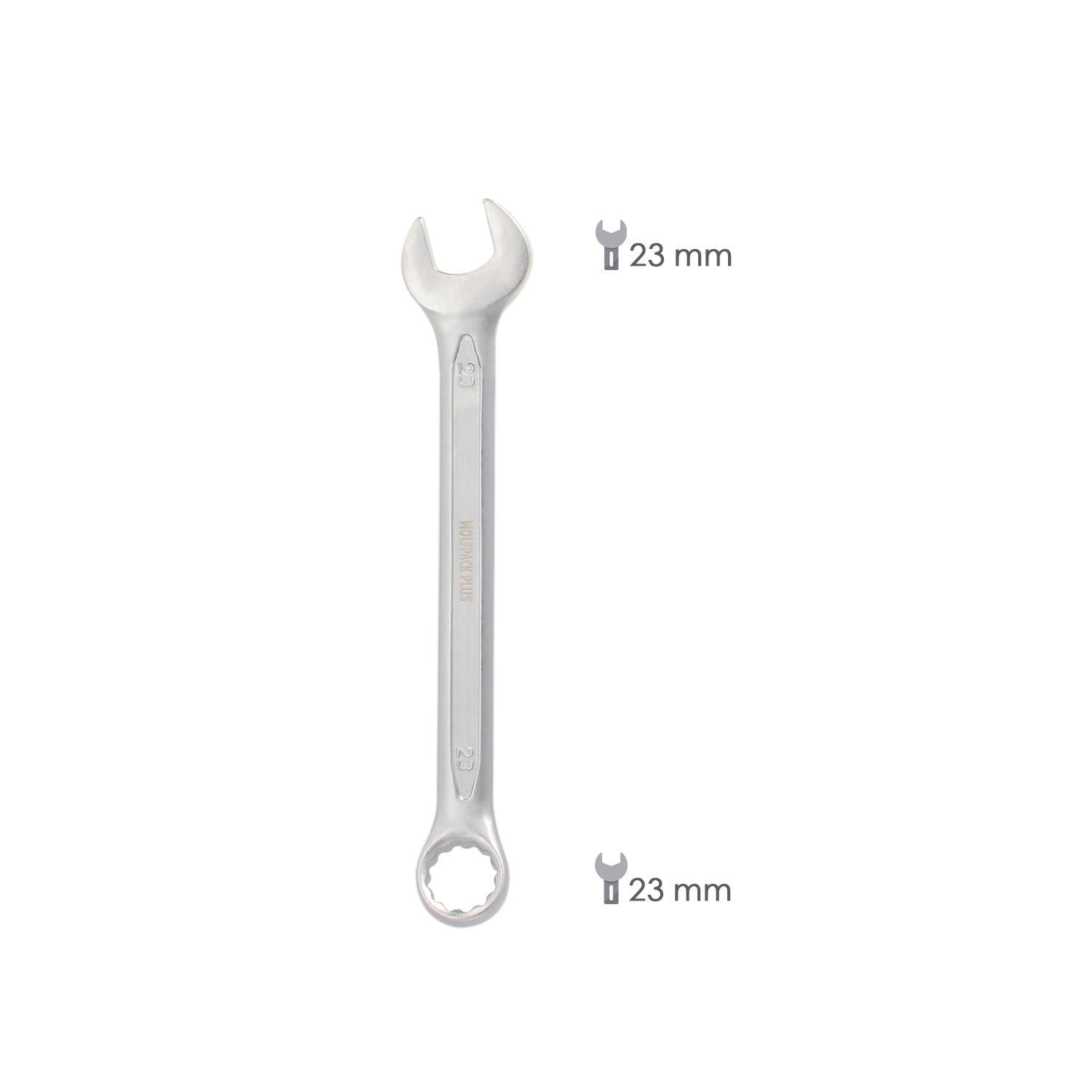 Llave Combinada Plus 23x23 Acero Cromo Vanadio Din 3113. Llave Doble Boca, Llave Fija, Llave Estrella_1