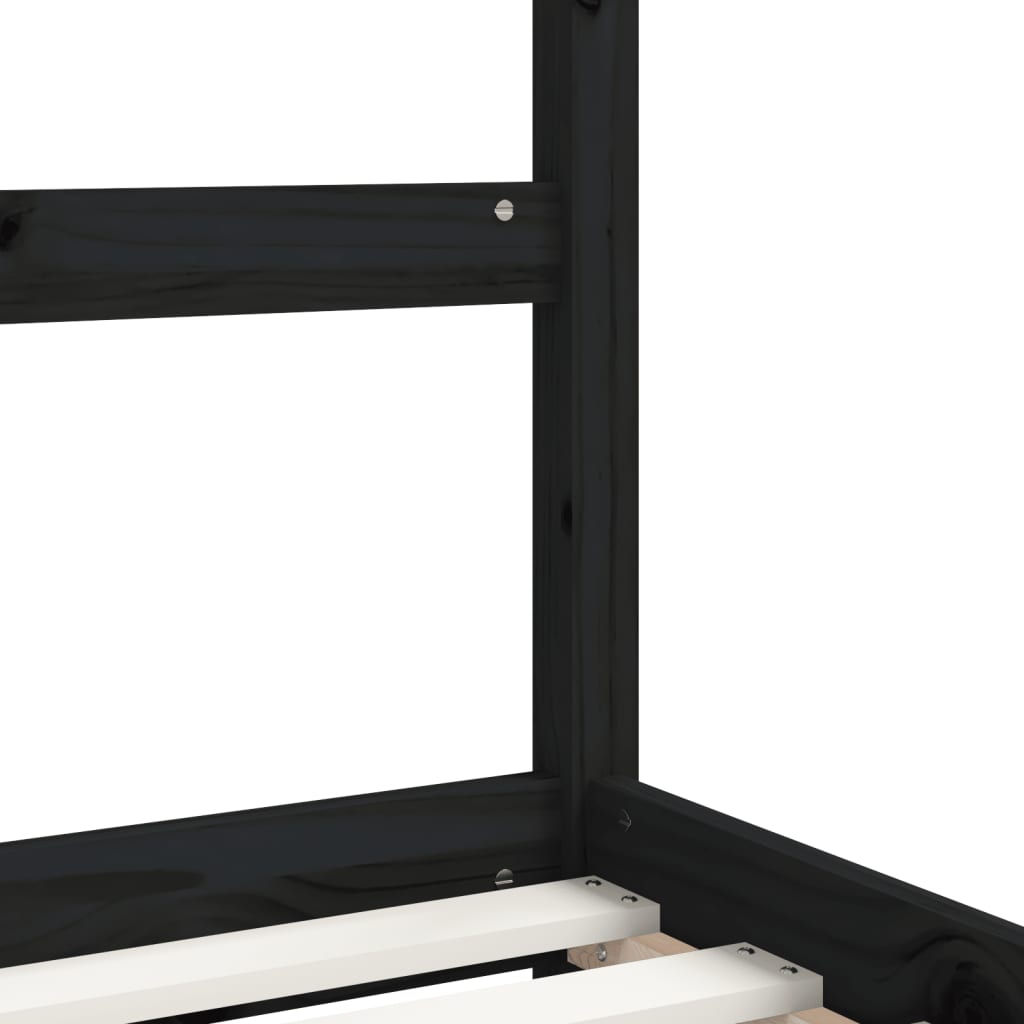 Estructura De Cama Para Niños Madera De Pino Negro 90x190 Cm / Vetonek_4