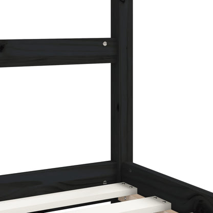 Estructura De Cama Para Niños Madera De Pino Negro 90x190 Cm / Vetonek_4