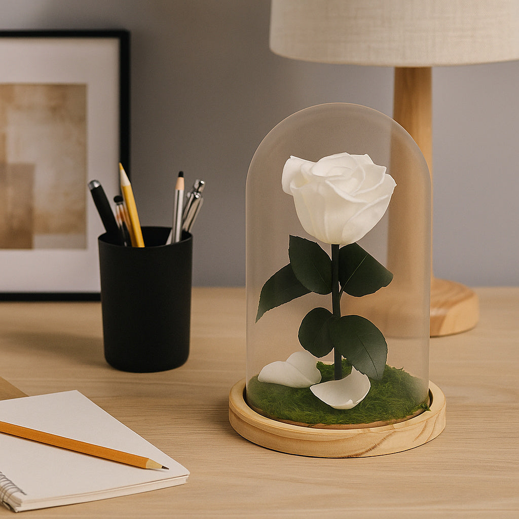 Mundo Eterno Rosa En Cúpula Blanca 12x20cm_3