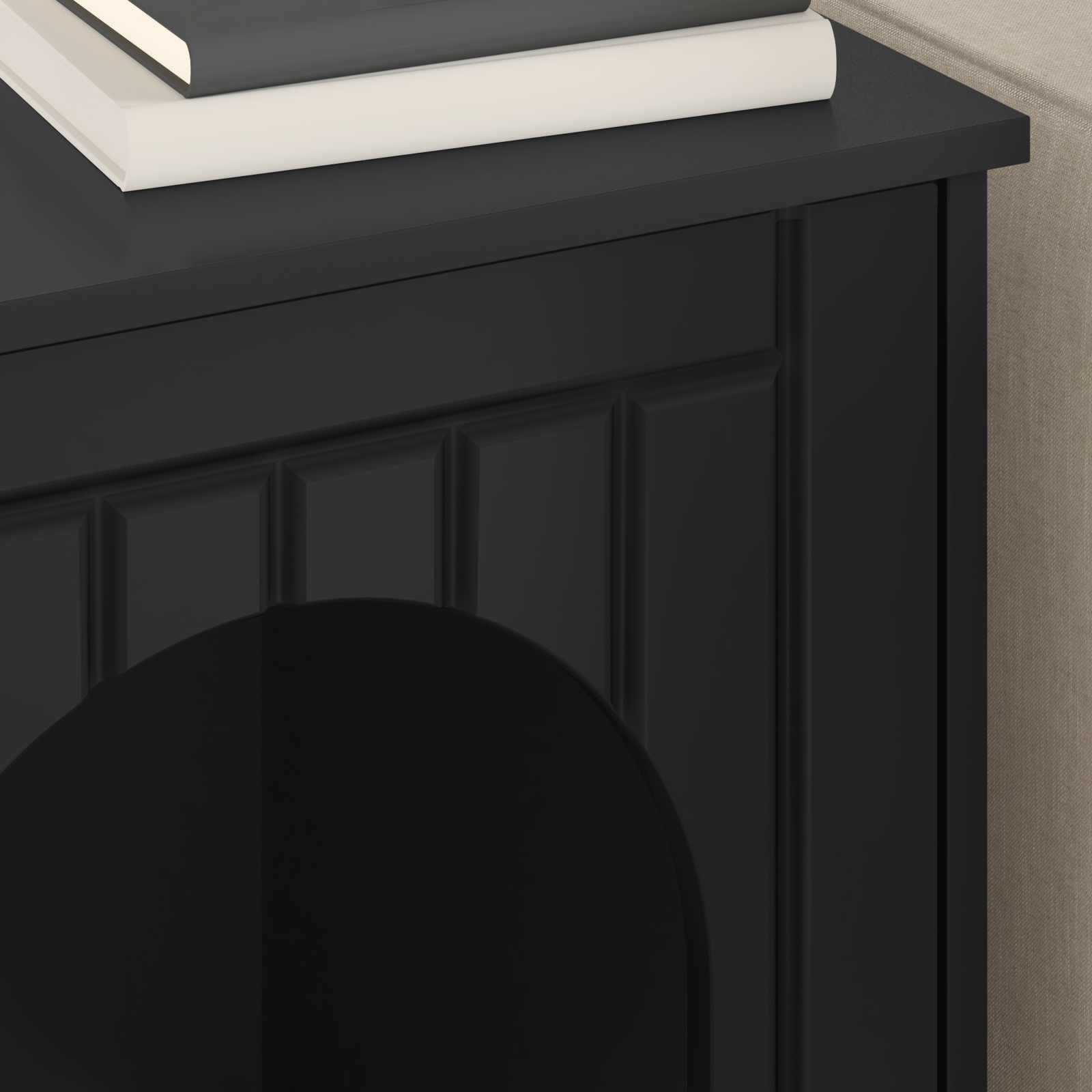Casa Para Gatos Negro 53 X 52 X 62 Cm Madera De Ingeniería_3