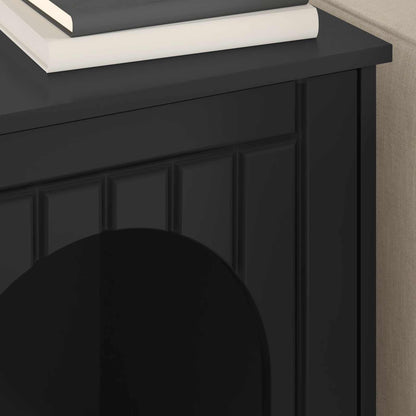 Casa Para Gatos Negro 53 X 52 X 62 Cm Madera De Ingeniería_3