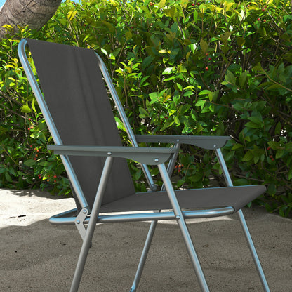Outsunny Conjunto De 4 Sillas De Camping Plegables Con Reposabrazos Para Jardín_4