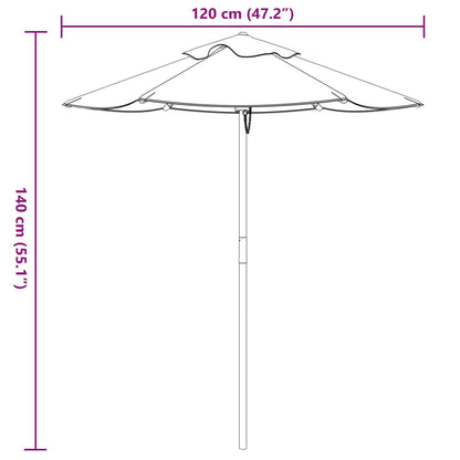Vidaxl Sombrilla De Jardín Para Niños Con Poste De Madera Ø120x140 Cm_2