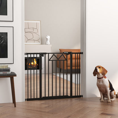 Pawhut Barrera De Seguridad Extensible Con Cierre Automático 74-100x76 Cm Negro_1