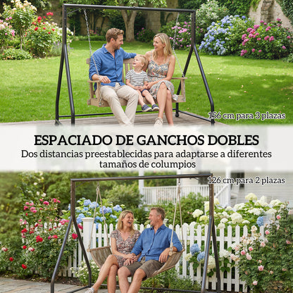 Outsunny Soporte Para Columpio De Acero Carga 360 Kg 210x117x175 Cm Negro_4