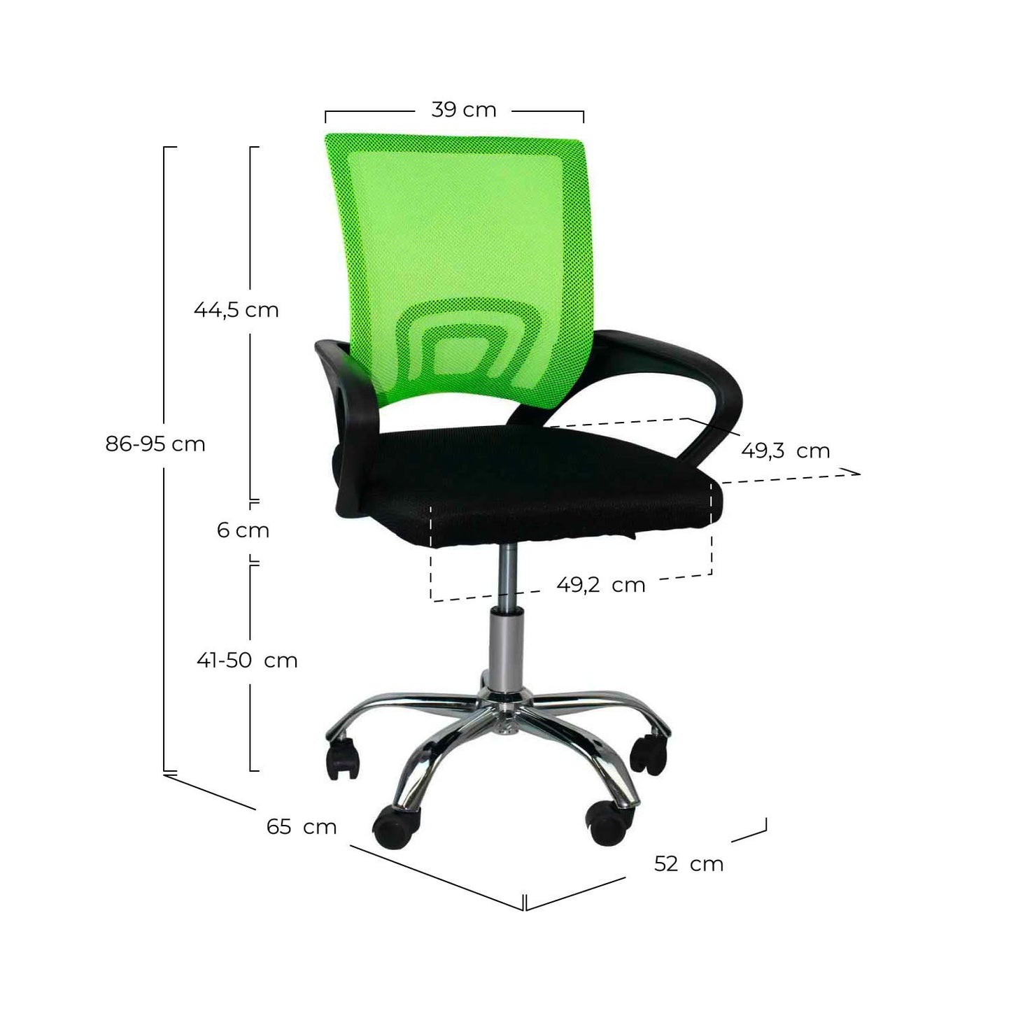 Silla De Escritorio Con Ruedas Classic 95x65x52cm O91_5