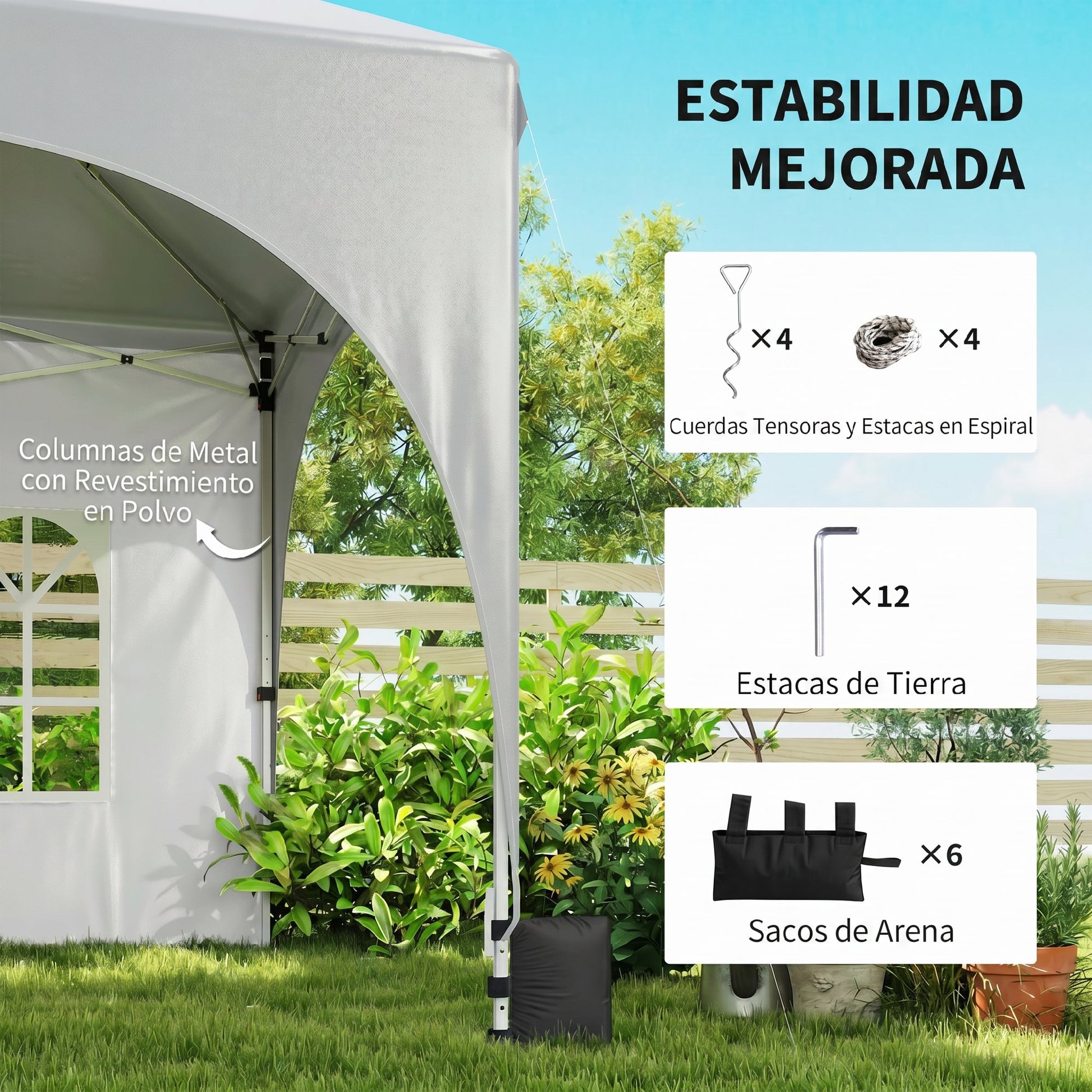 Outsunny Carpa Plegable 6x3 M_4